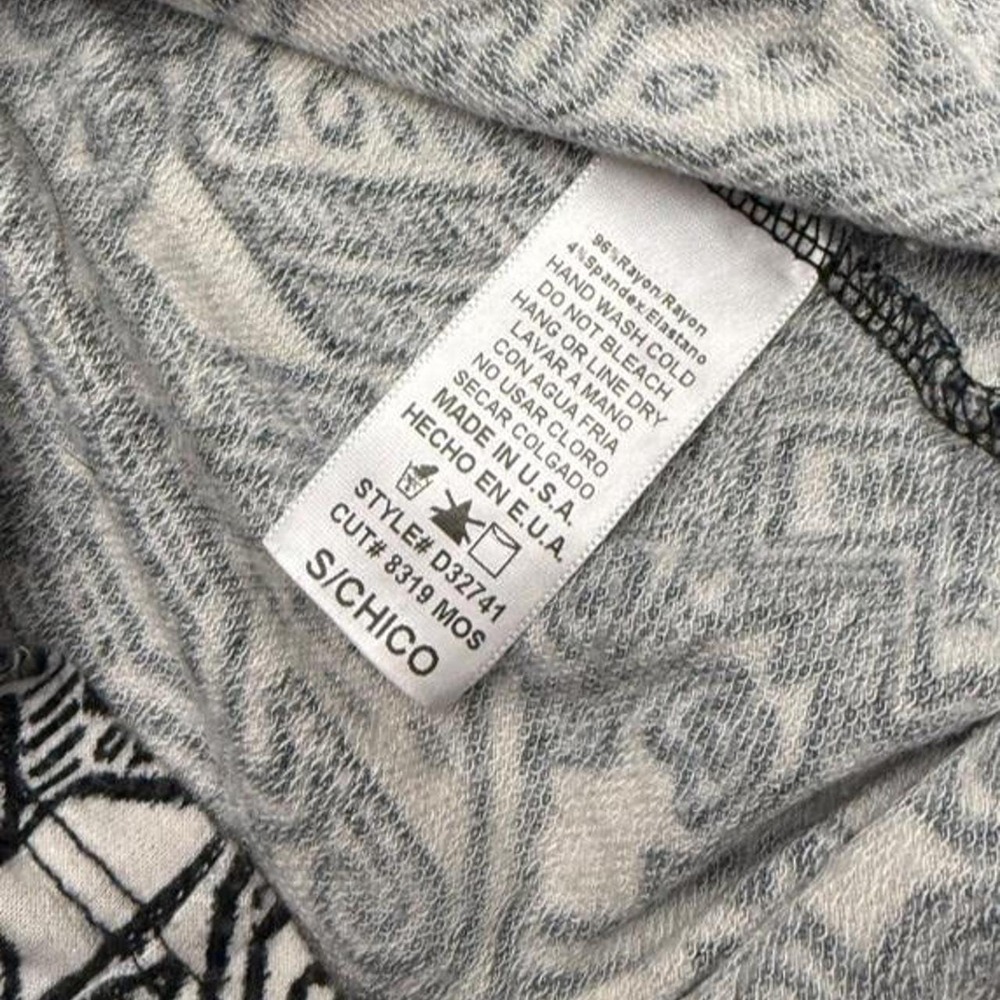 Summer Boho style black & white geometric pattern maxi dress tie back size small - Picture 6 of 7